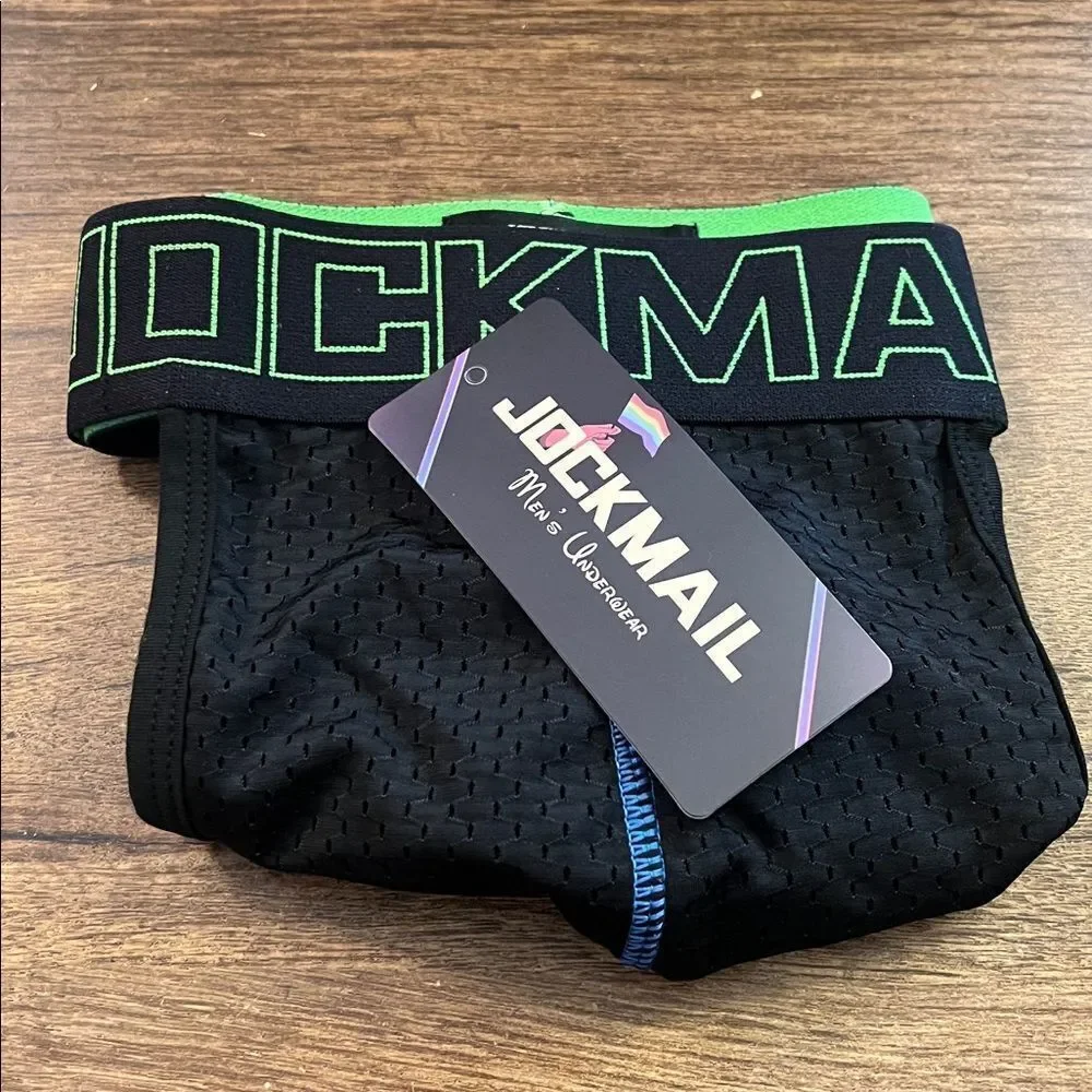 JOCKMAIL Black and Blue Men's Jockstrap